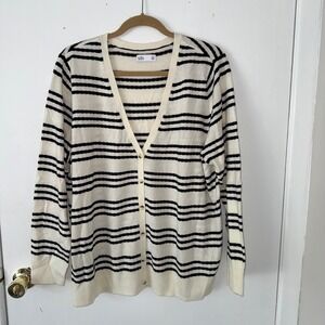 Croft & Barrow Women's XXL Striped Button-Front‎ V-Neck Cardigan Sweater